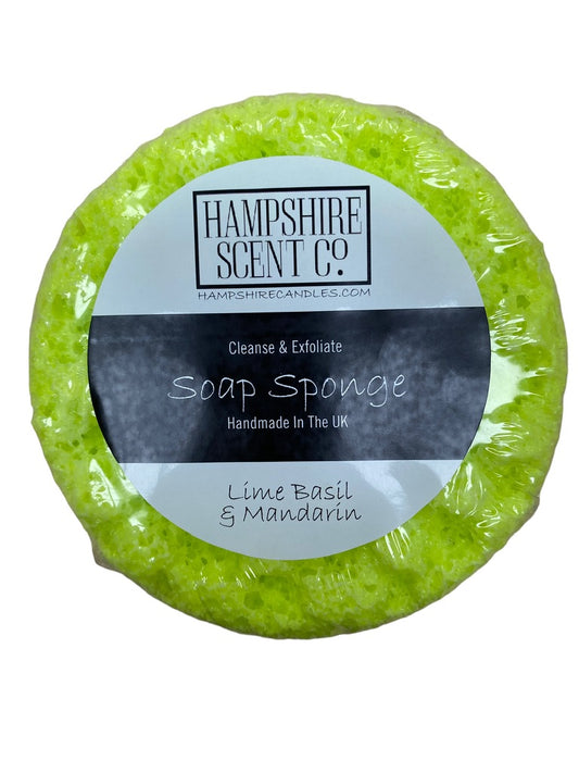 lime basil and mandarin scented soap sponge