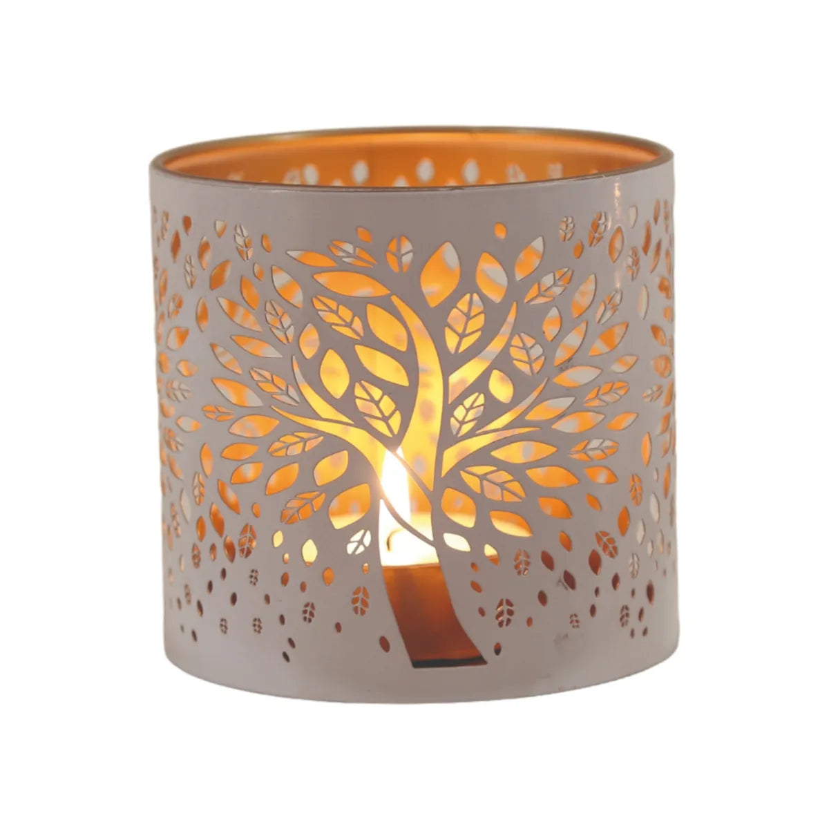 3-in-1 white Tree of Life wax melt burner tealight holder and candle jar holder 10.5cm