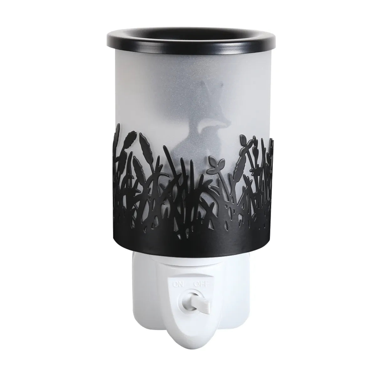 Black fox plug-in electric wax melt burner with LED light home fragrance
