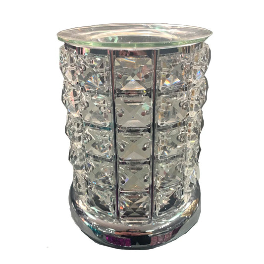 Clear crystal electric wax melt burner with touch LED light home fragrance