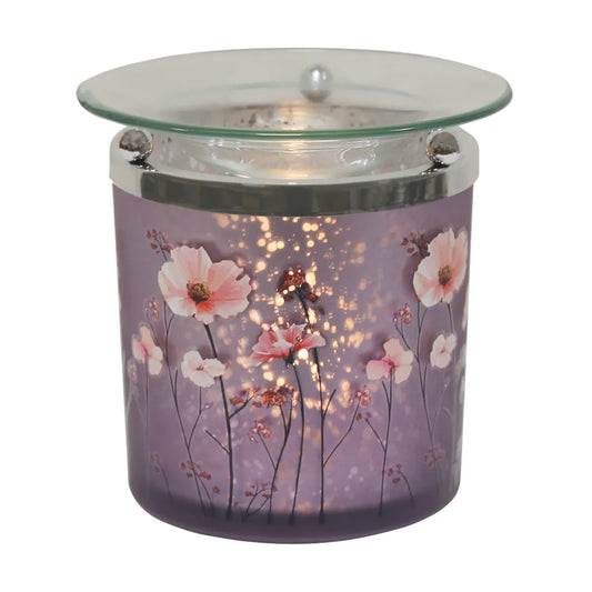 Decorative purple wax warmer for soy wax melts and home fragrance scents