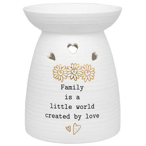 Family is a Little World Created by Love tea light wax melt burner