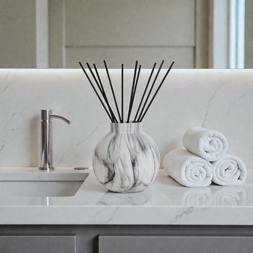Glass Noir Reed Diffuser Bottle and Reeds