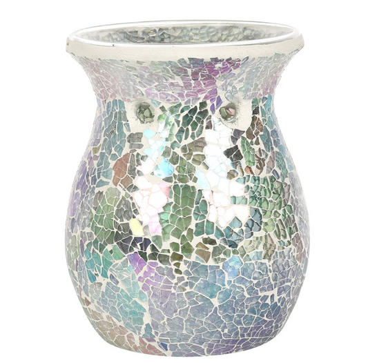 Large Light Blue Iridescent Crackle wax melt Burner hampshire Candles