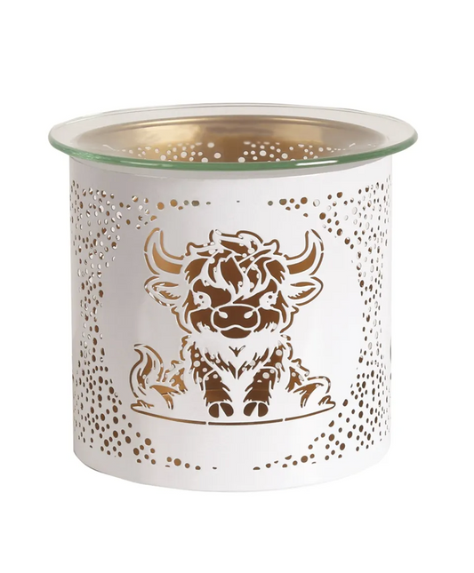 Highland Cow White Wax Burner