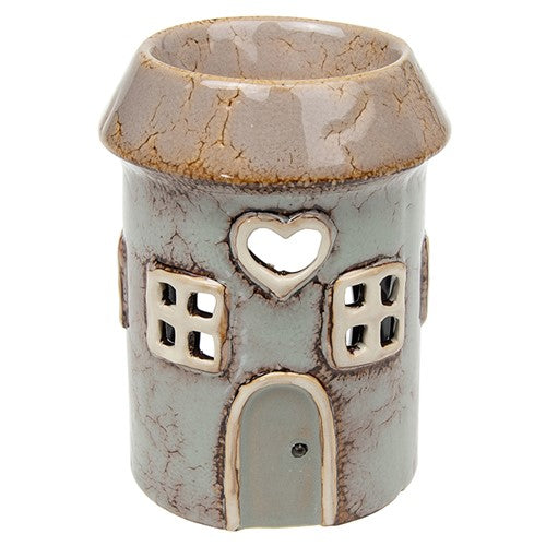 Village Pottery Grey Round House Wax Melt Burner