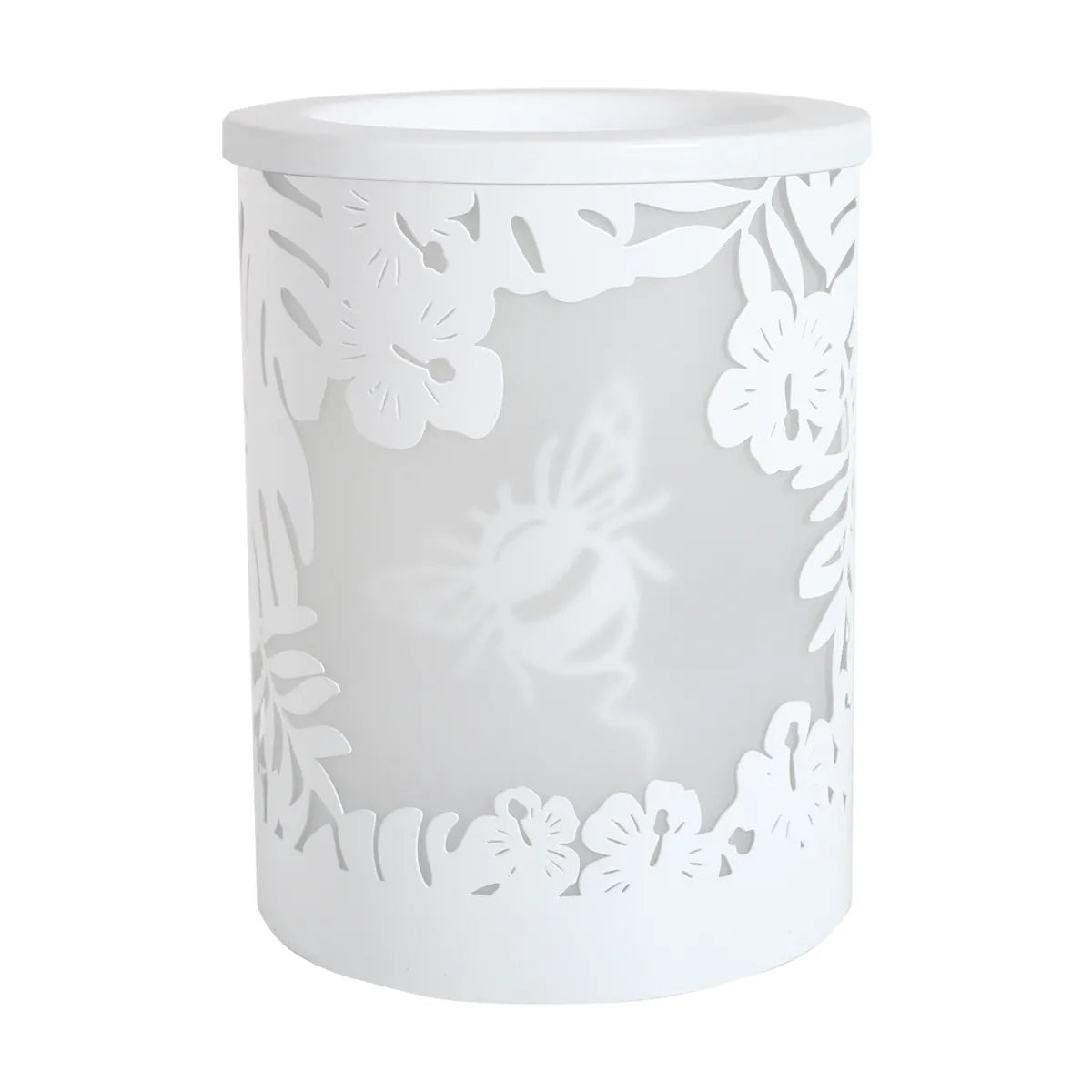 White Bumble Bee electric wax melt warmer with LED glow home fragrance