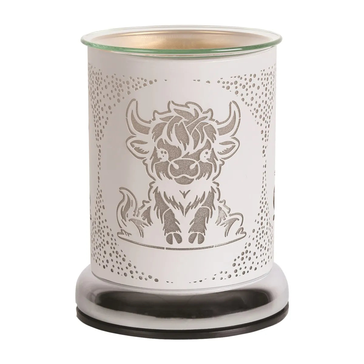 White Highland Cow Electric Wax Melter