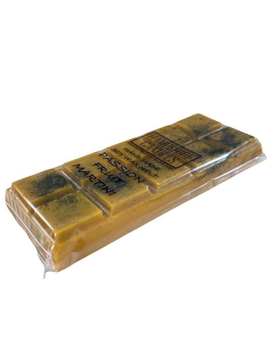 Soy wax melts with the exotic scent of passionfruit martinis. Ideal for electric wax melt burners, bringing a tropical, fruity vibe to your home