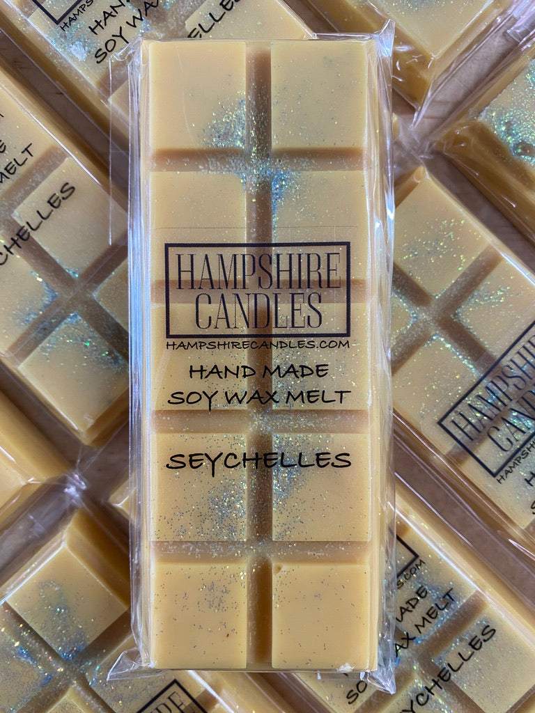 Seychelles Wax Melts – A relaxing, tropical fragrance for your wax burner. Use in electric wax melt burners to transport your space to a serene island getaway.