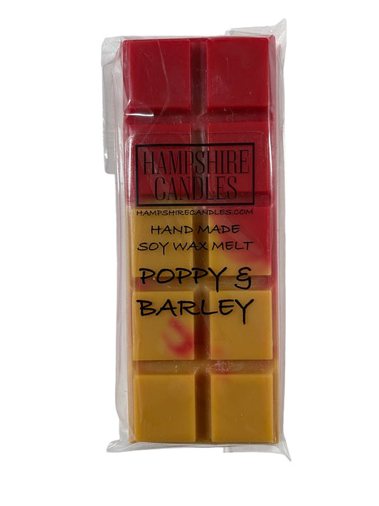 Soy wax melts with the refreshing scent of poppy and barley. Perfect for electric wax melt burners, bringing a soft, floral aroma to your home