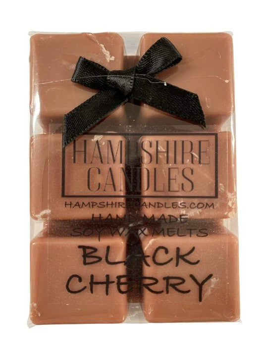Black Cherry Wax Melts - Soy wax melts with the deep scent of ripe black cherries. Ideal for electric wax melt burners, creating a sweet and tangy aroma