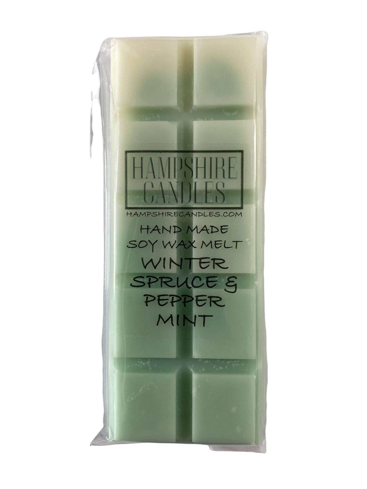 Winter Spruce and Peppermint Wax Melts – A crisp, wintery fragrance for your wax burner. Use in electric wax melt burners to fill your home with the scents of a fresh winter forest