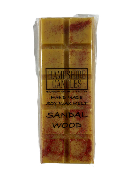 Soy wax melts with a rich sandalwood fragrance. Ideal for electric wax melt burners, bringing a soothing, woody scent to your home