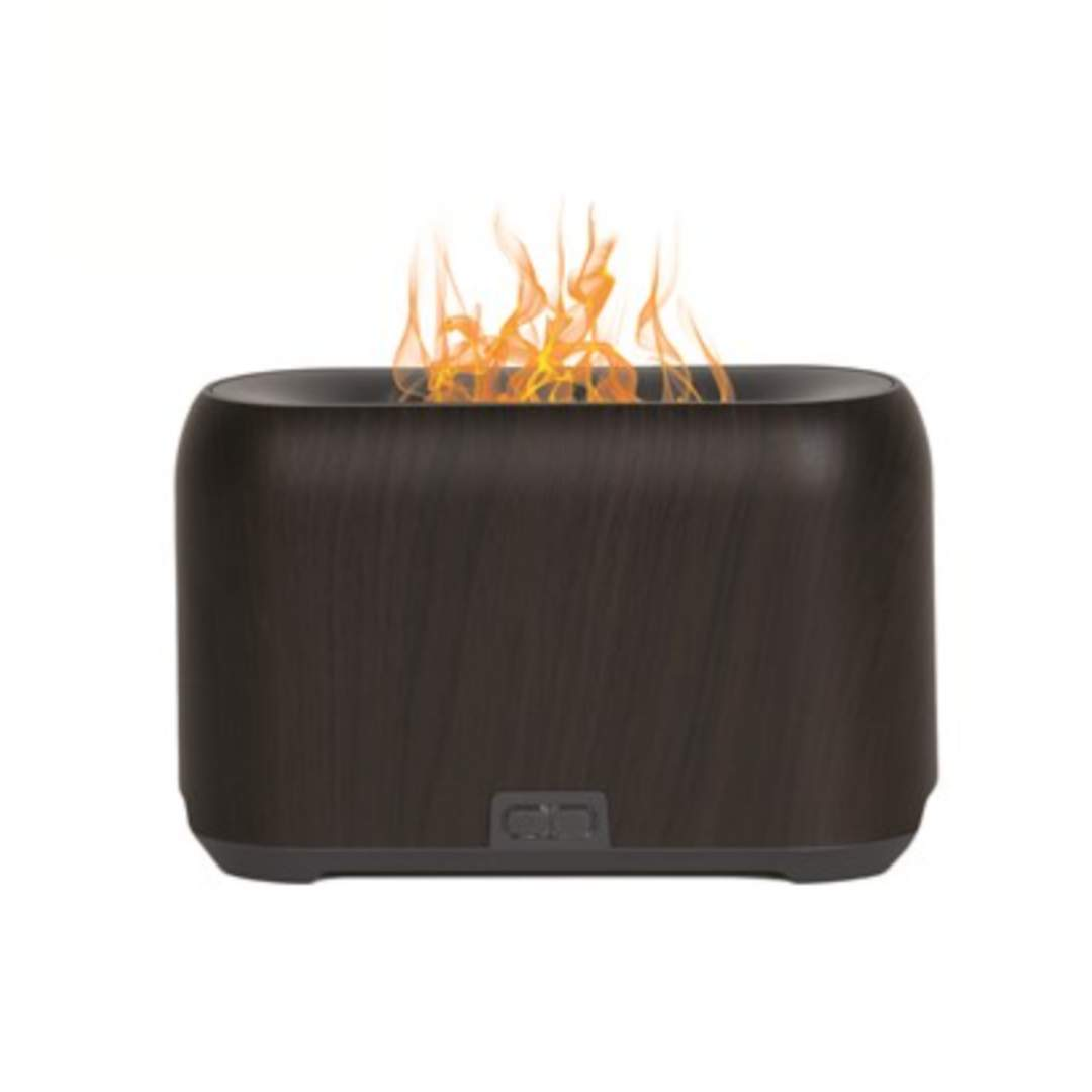 Flame effect ultrasonic diffuser dark wood LED aroma diffuser UK