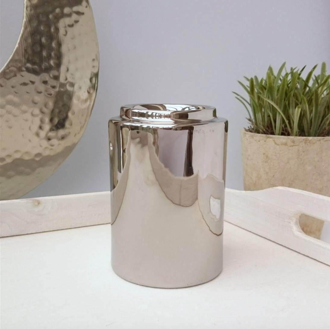 Chrome Cylinder Wax Burner-FREE Shipping over £30.00-