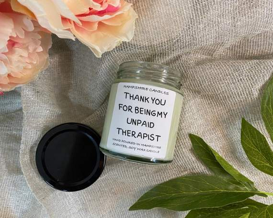 Thank You For Being My Unpaid Therapist Candle Jar-FREE Shipping over £35.00-