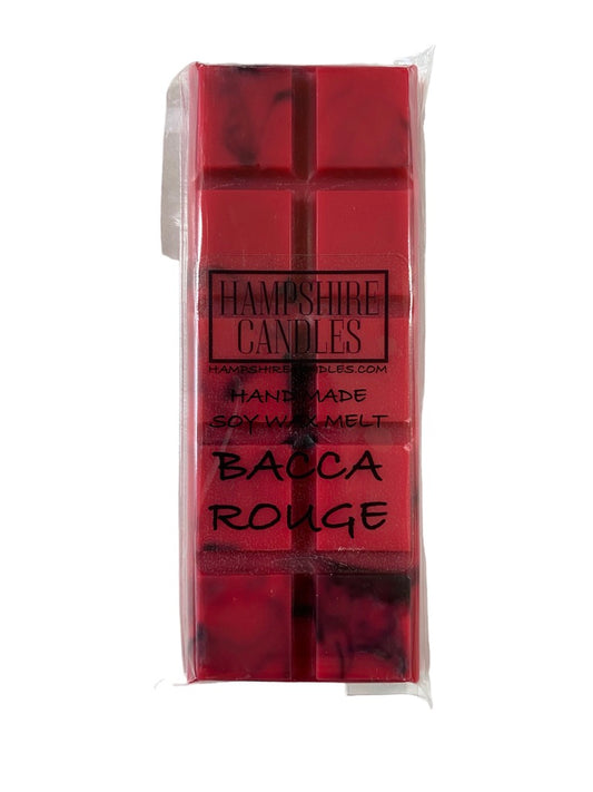 Soy wax melts with the luxurious Bacca Rouge fragrance. Ideal for your electric wax melt burner, adding a rich, berry-infused aroma to your home.