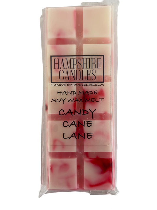 Soy wax melts with the refreshing scent of peppermint candy canes. Perfect for electric wax melt burners, bringing a holiday vibe to your home.