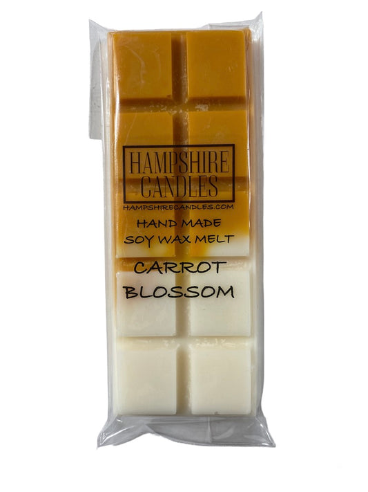 Soy wax melts with the fresh fragrance of carrot blossom. Perfect for electric wax melt burners, adding a light, green floral aroma to your home