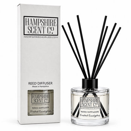 Frosted Eucalyptus Christmas reed diffuser 100ml with black reeds and gift box