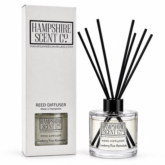 Cranberry Rose Marmalade Christmas reed diffuser 100ml with black reeds and gift box