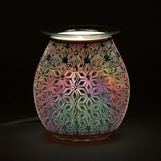 3D geometric flower electric wax melt burner LED light wax warmer UK