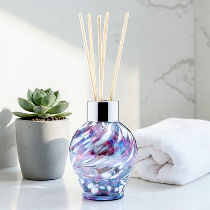Reed Diffuser Bottle Hand Blown Blue & Pink