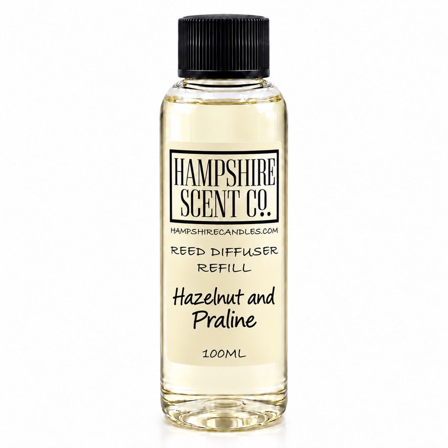 Hazelnut and Praline Christmas reed diffuser 100ml refill bottle