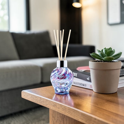 Reed Diffuser Bottle Hand Blown Blue & Pink