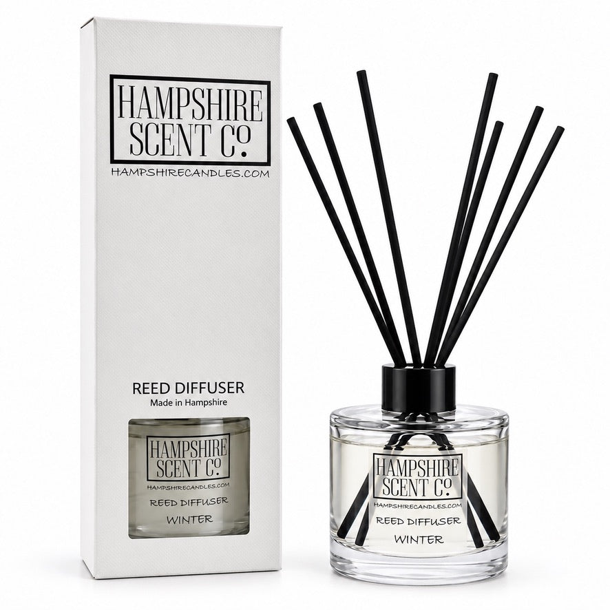 Winter Christmas reed diffuser 100ml with black reeds and gift box