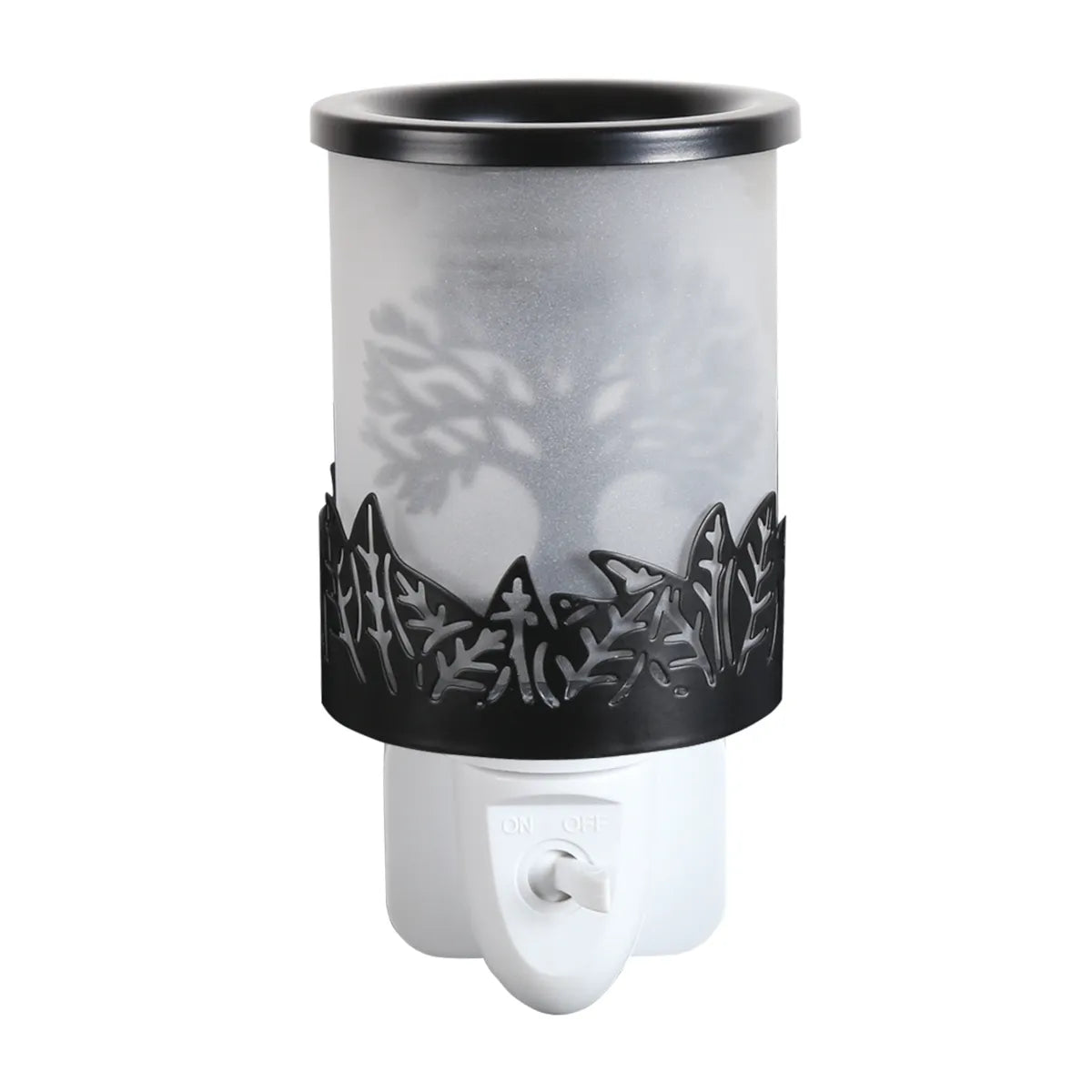Black Tree of Life plug-in electric wax melt burner with LED light home fragrance