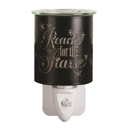Black and gold Reach plug in wax melt burner for home fragrance and modern décor