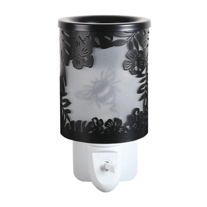 Black bumblebee plug-in electric wax melt burner with LED light home fragrance