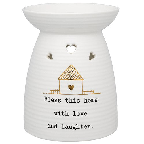Bless This Home with Love and Laughter tealight waax melt burner
