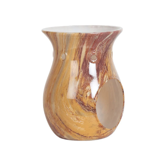 Breccia marble tea light wax melt burner marble effect UK