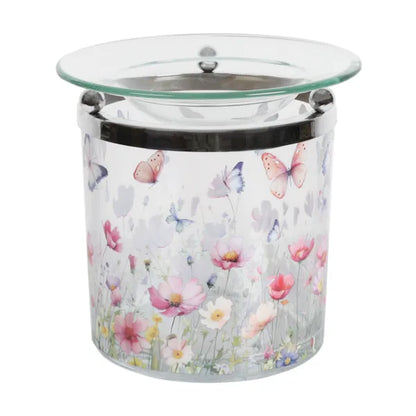 Butterfly meadow wax melt burner 10cm tealight warmer floral design