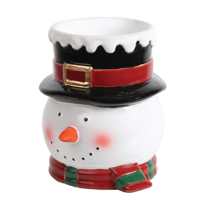 Hand-painted Snowman wax warmer with hidden wax melt dish for soy wax melts