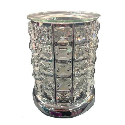 Clear crystal electric wax melt burner with touch LED light home fragrance