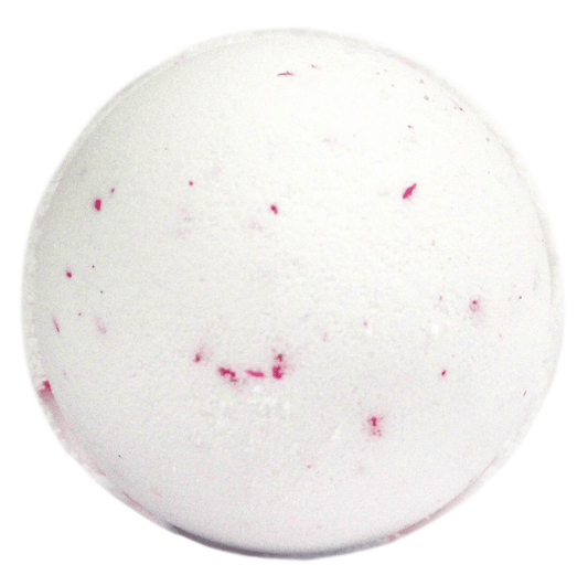 Coconut Scented Bath Bomb Close-Up – A beautifully crafted bath bomb with a smooth, creamy white finish, ready to release its tropical fragrance.
