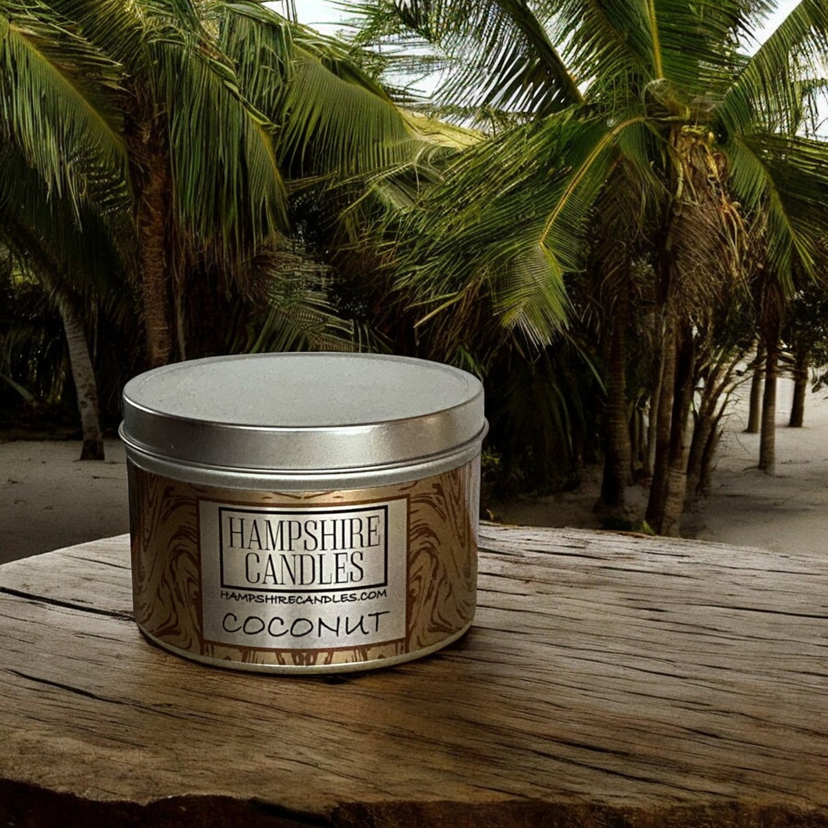 Coconut Scented Candle Tin – Tropical Soy Wax Candle