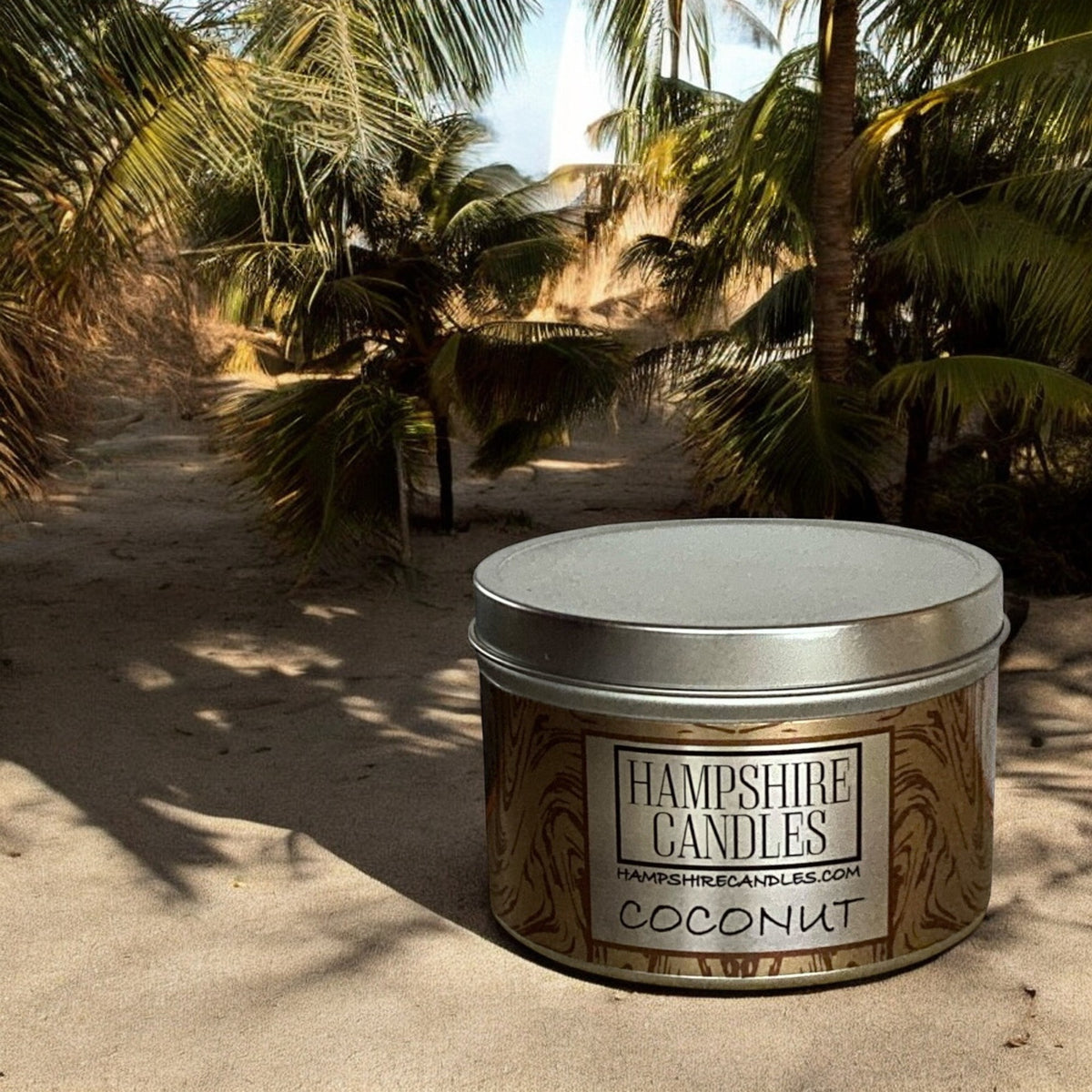 Coconut Scented Candle Tin – Tropical Soy Wax Candle
