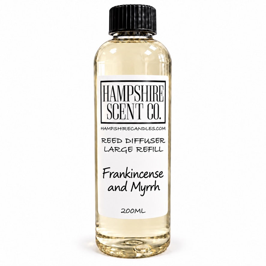 Frankincense and Myrrh Christmas reed diffuser 200ml refill bottle