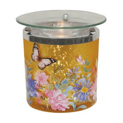 Decorative orange wax warmer for soy wax melts and home fragrance scents