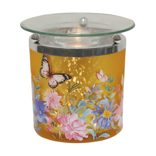 Decorative orange wax warmer for soy wax melts and home fragrance scents