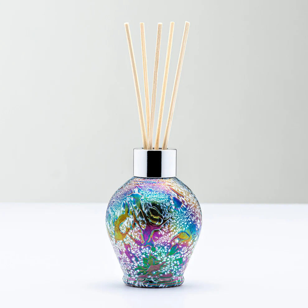 Decorative pastel silver reed diffuser bottle with glass finish UK