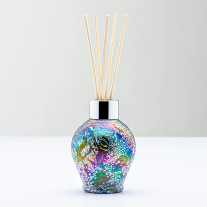 Decorative pastel silver reed diffuser bottle with glass finish UK