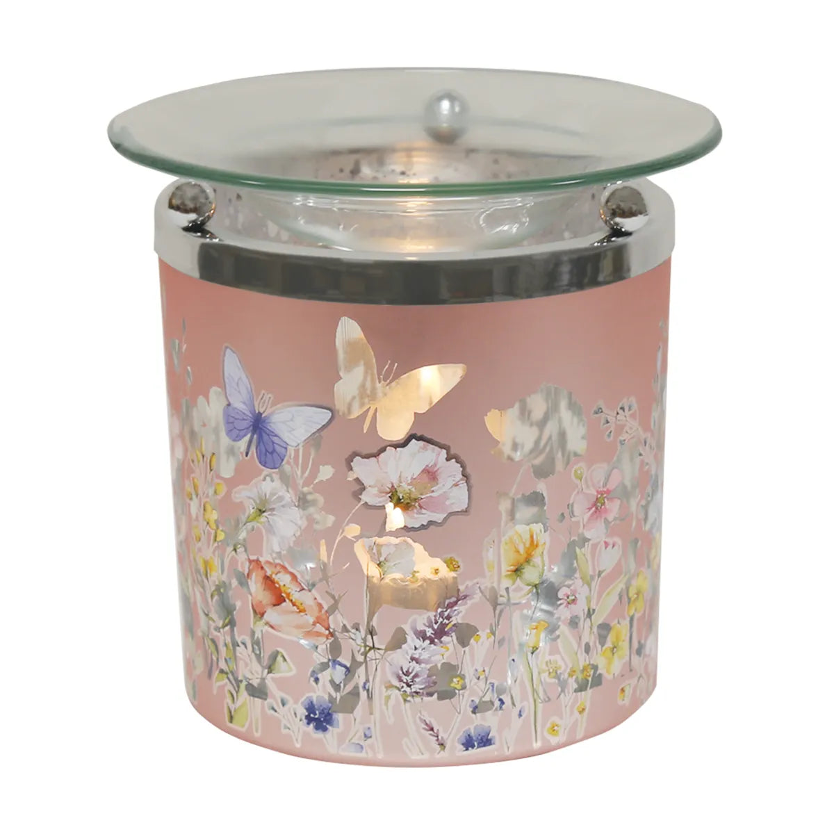 Decorative pink wax warmer for soy wax melts and home fragrance scents