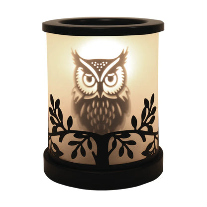 Electric Owl Black wax melter electric wax burner 15cm UK