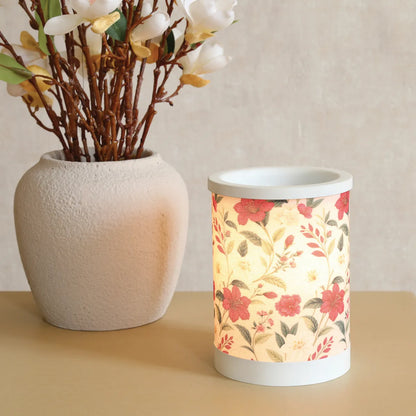 Electric Red Floral wax warmer for soy wax melts and beautiful home fragrance